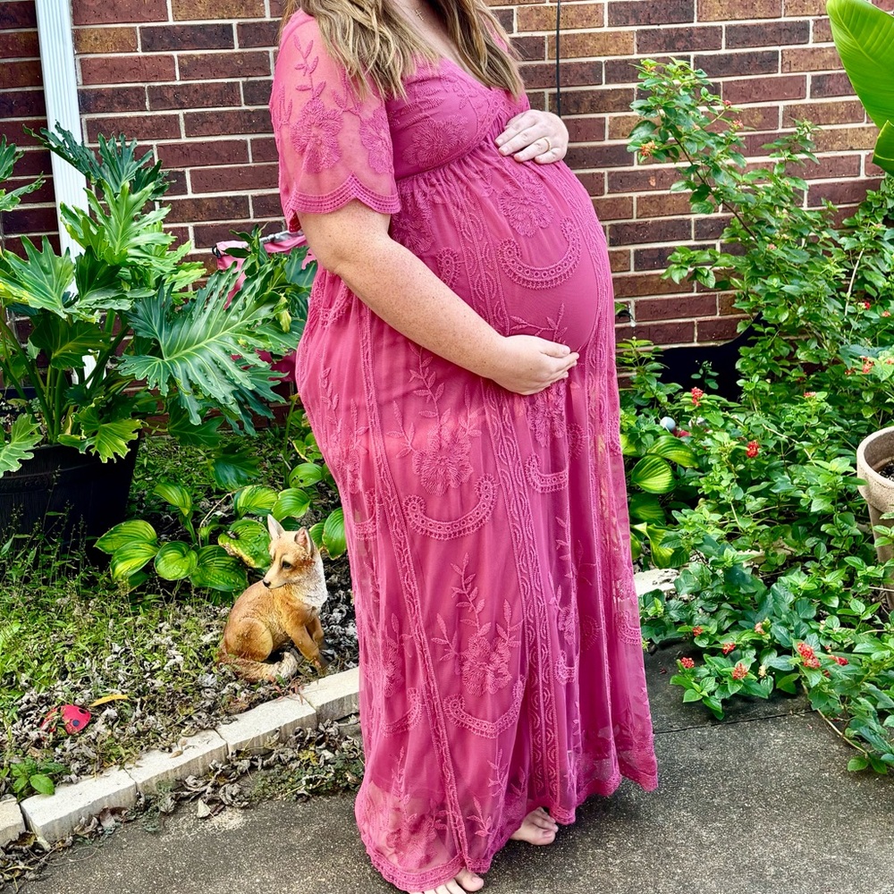 Pink maternity dress